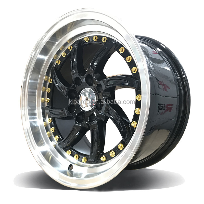 15 Inch 4 Hole Customized Size Car Alloy Wheels , Alloy Automotive Rims Wheels