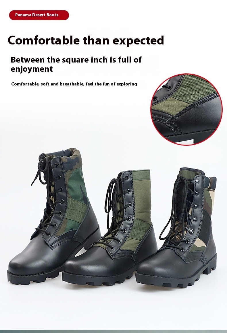 High Quality Men's Tactical Work Boots Black Combat Boots For Motorcycle Hiking Defense Shoes
