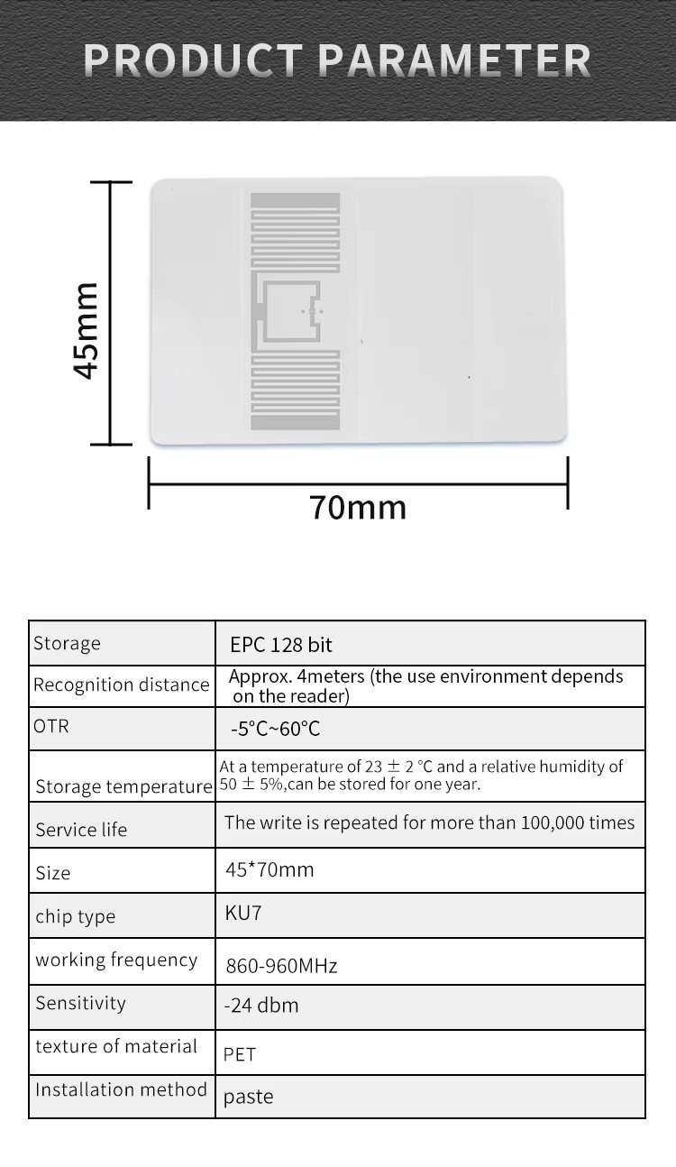 RFID UHF Tag Unmanned Supermarket Management Anti-counterfeiting Anti-theft Label Wet Inlay