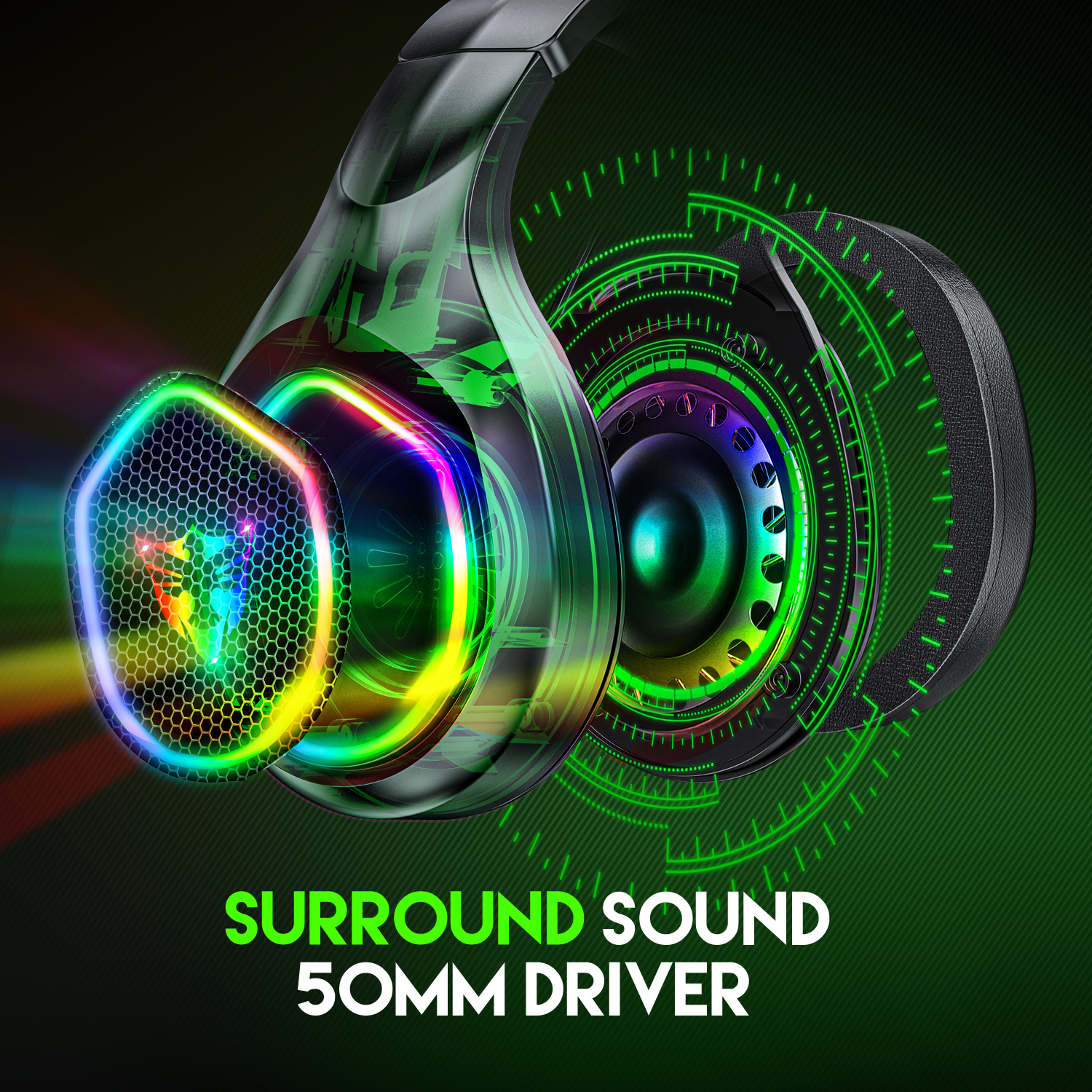 G1 Wired Noise Cancelling Headphones With MIC Luminous Game Earphone