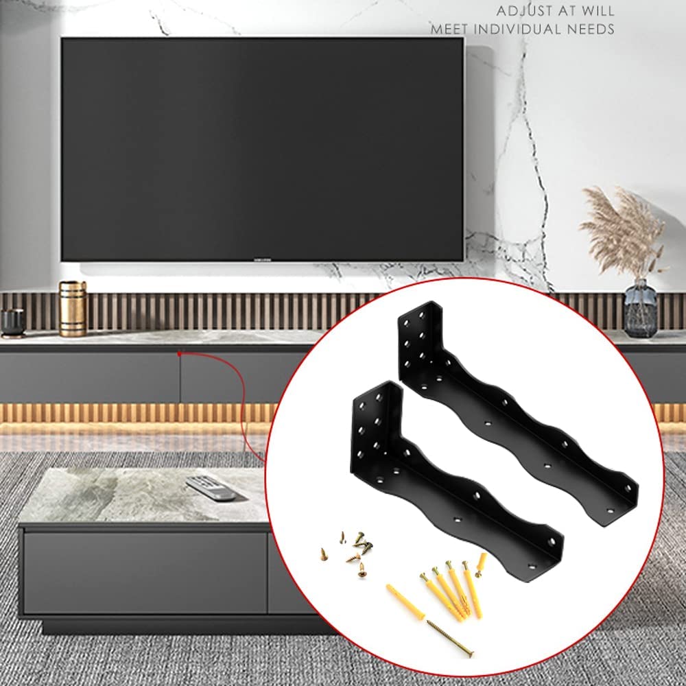 Silver Rustic Iron L Angle Floating Shelf Brackets for Wall Shelves
