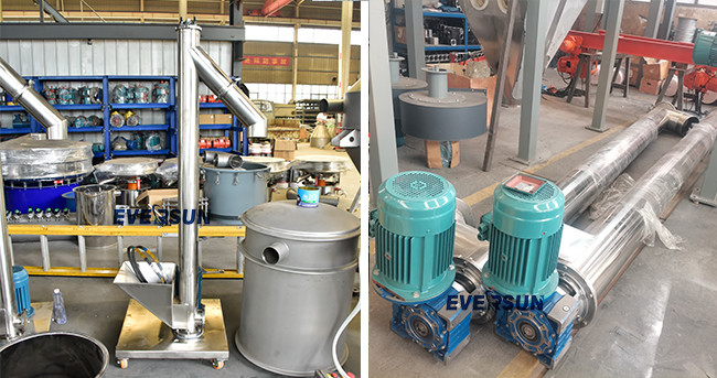 Horizontal Double Spiral Screw Conveyor Rice Husk Screw Feeder For Seed Powder