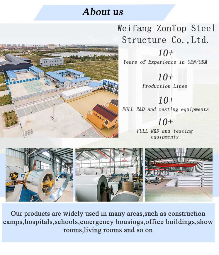 Zontop Modern Design 3 Bedroom Light Steel Structure Modular Home Prefabricated Expandable Container House