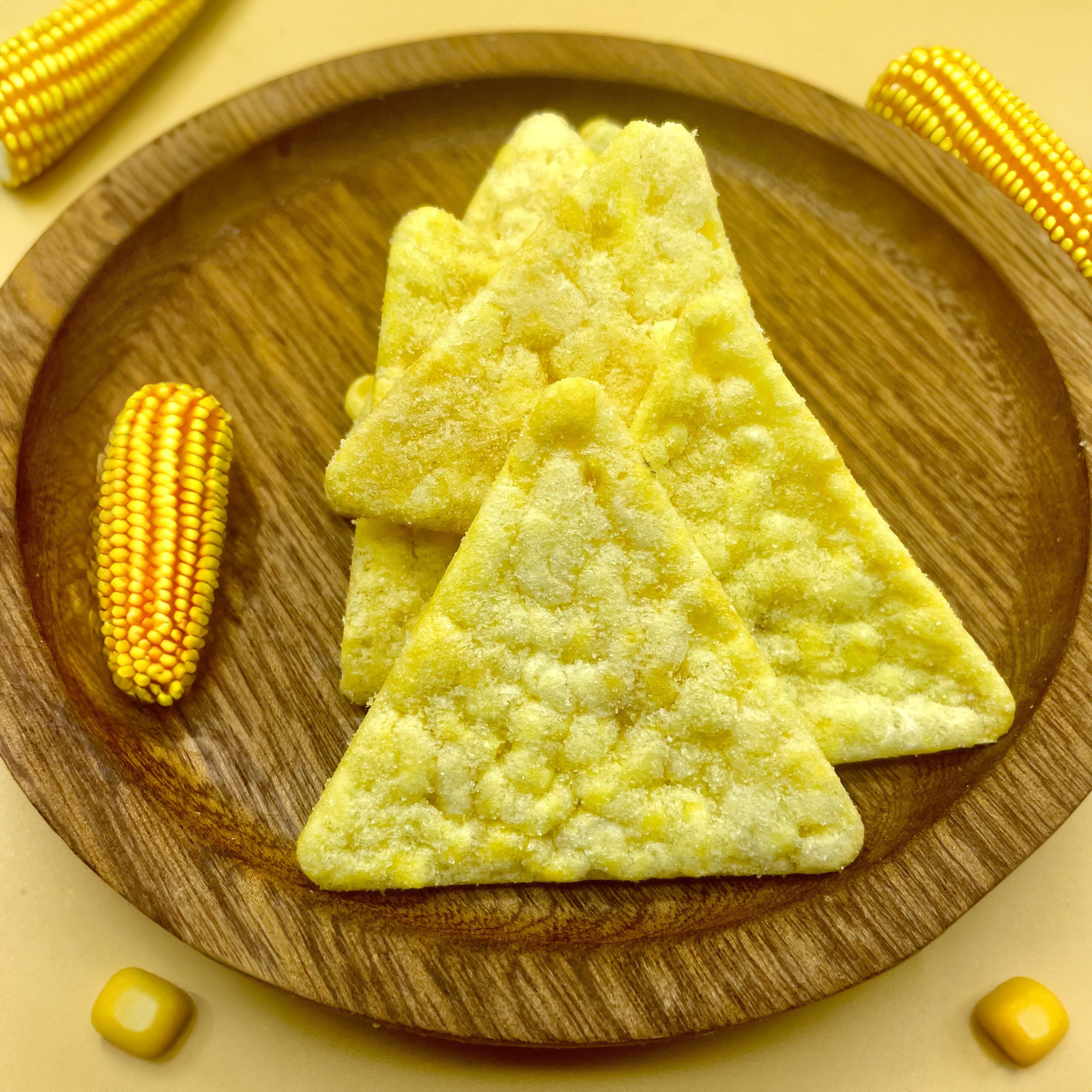 Crispy Triangle Corn Cracker Chips Gluten Free Artisan Crafted
