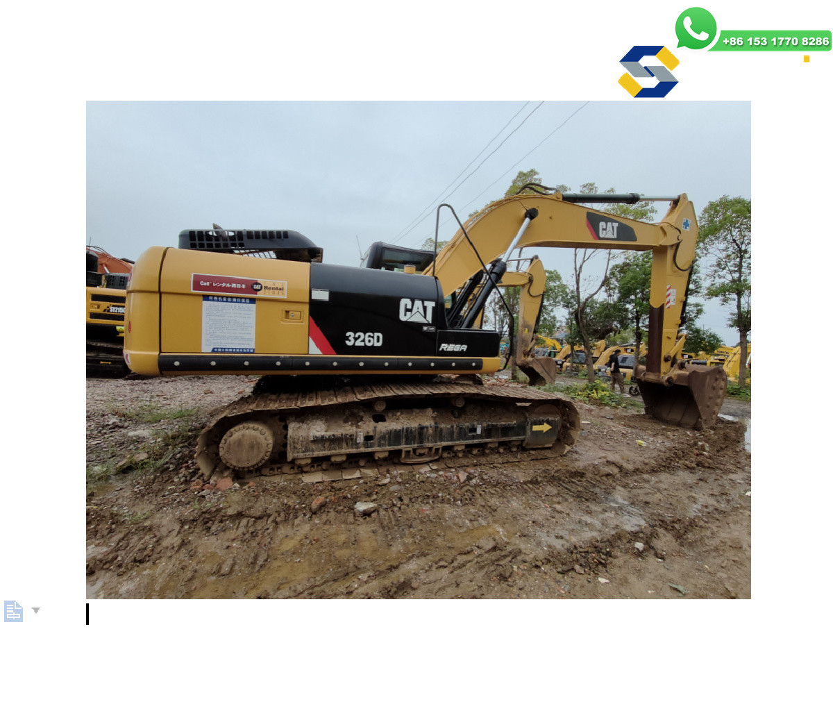 Used Caterpillar CAT 326D2L 326 Crawler Excavator Construction Machinery Equipment 26ton Operating Weight