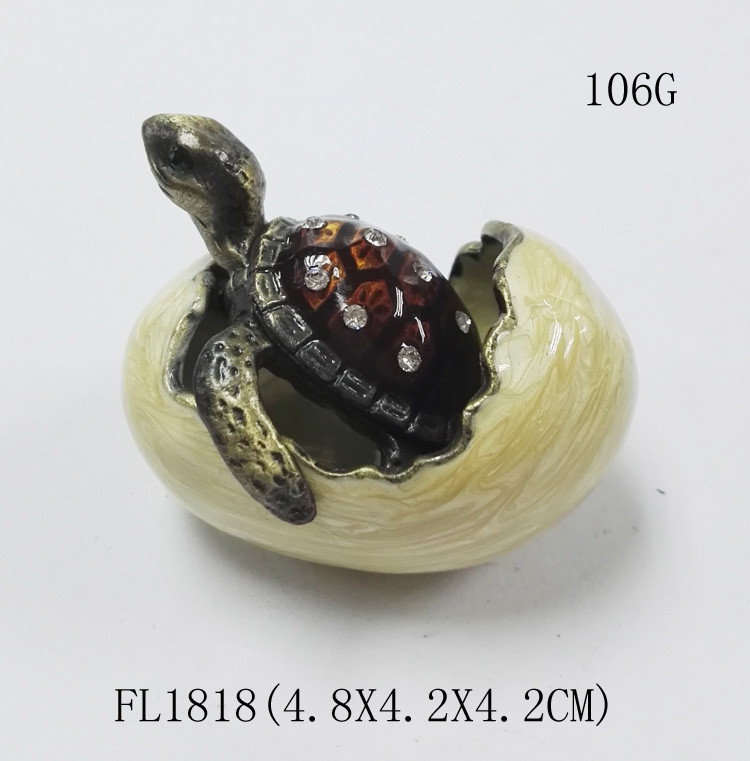 Home Decorative Metal Craft Dragon Turtle Trinket Box Jewelry Box