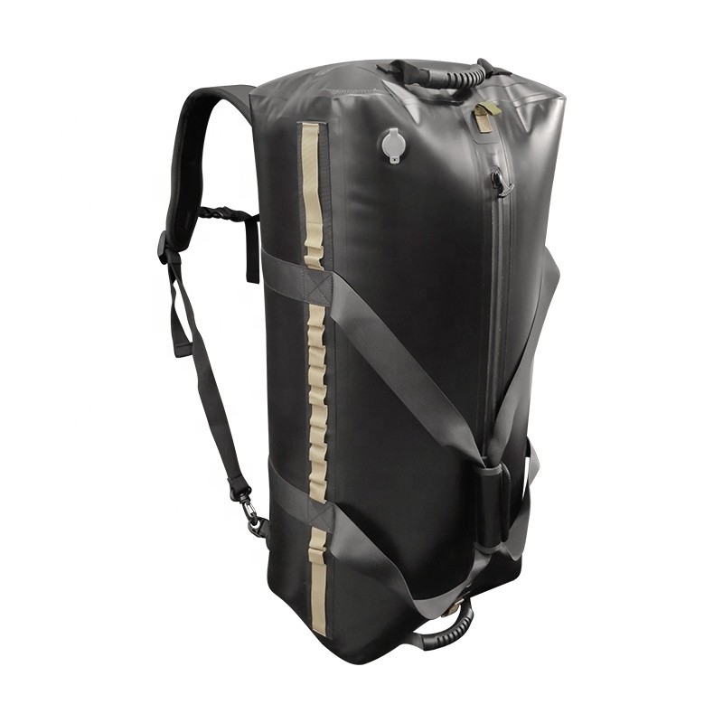 TPU Outdoor Waterproof Dry Duffel Bag 120L Black Color For Camping