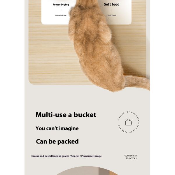 Smart Pet Solid Pattern 13L Eco-Friendly Moisture-Proof Storage Bucket Automatic Cat/Dog Grain Vacuum Bucket Battery Cat