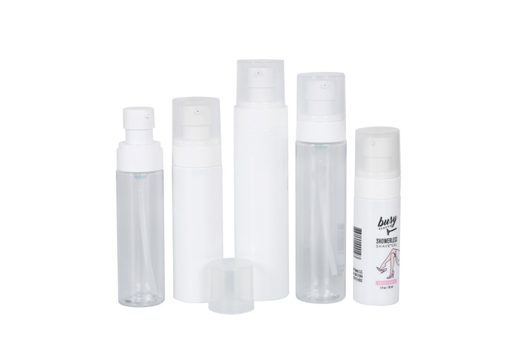Flat Shoulder Tasteless PET Lotion Bottle 45 60 80 100 120 150ml