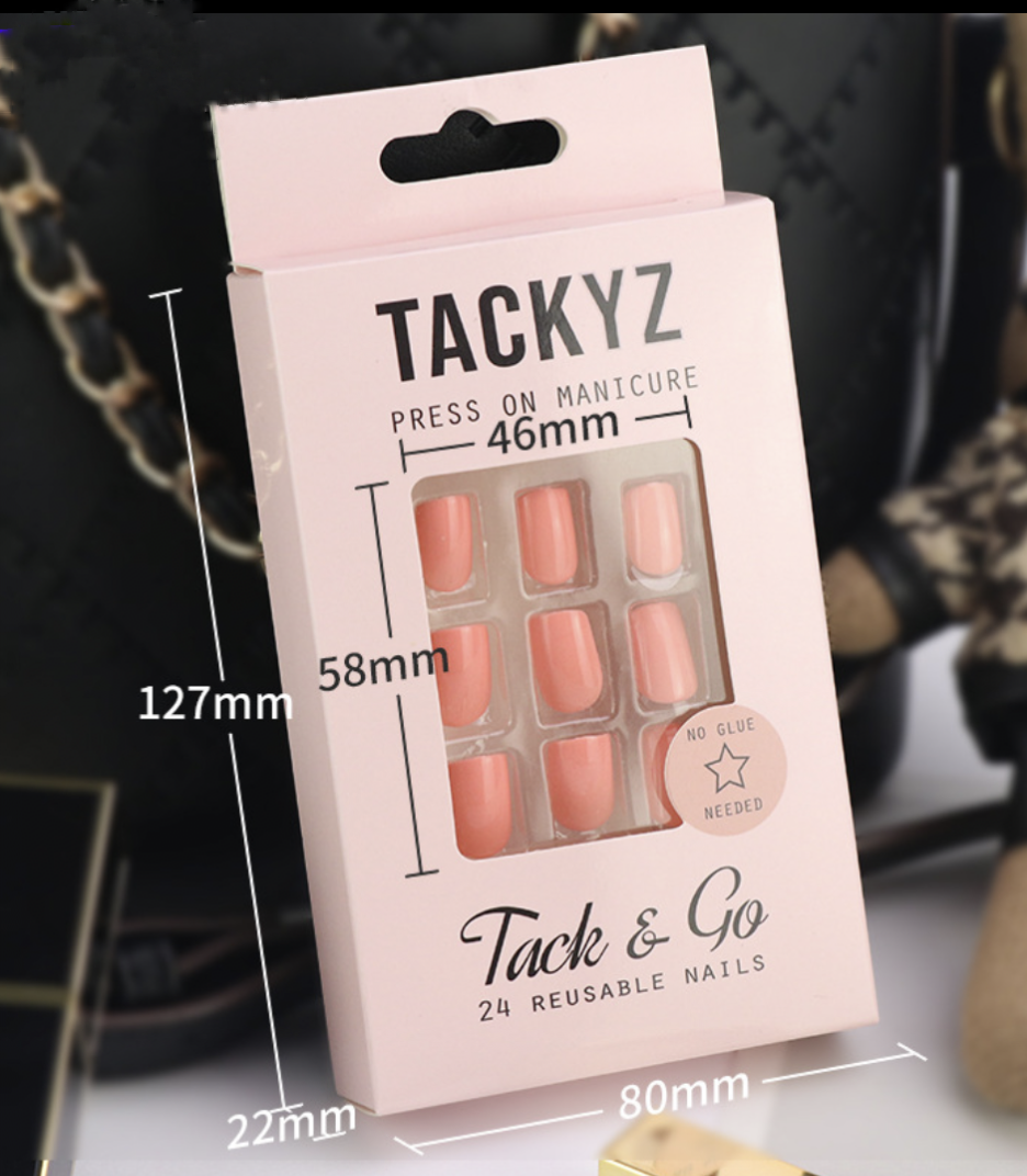 Art Paper Empty False Nail Packaging Clear Top rectangle Rigid Boxes