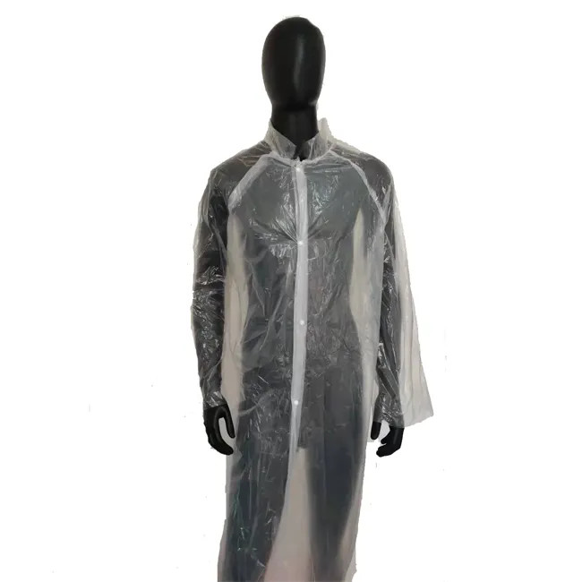wholesale polyethylene lab coat disposable Plastic Visitor coat/Pe Lab Coat water proof