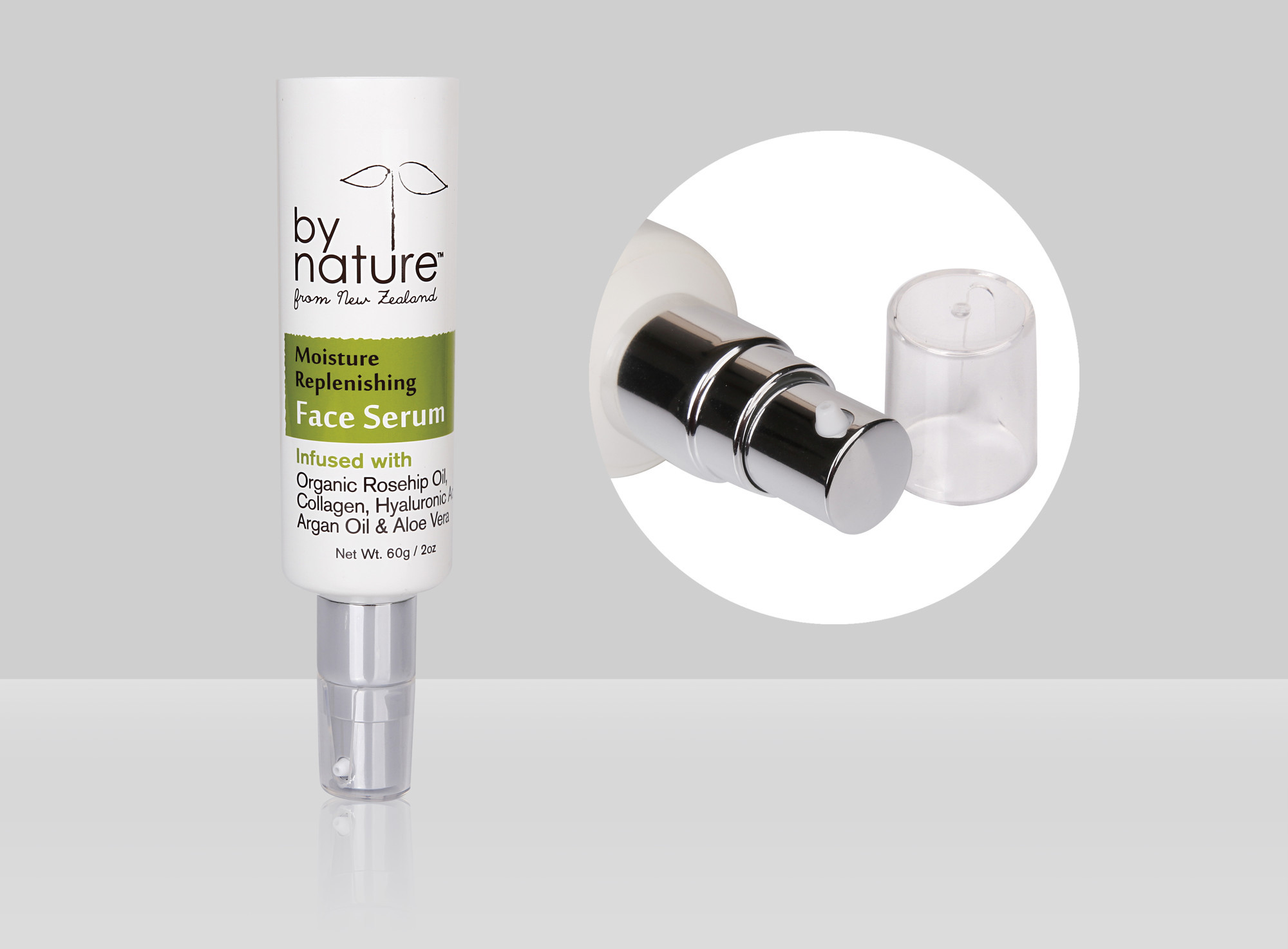 Airless Pump Plastic Cosmetic Tube D35mm 35-110ml Custom Lotion Sun Screen Foundation