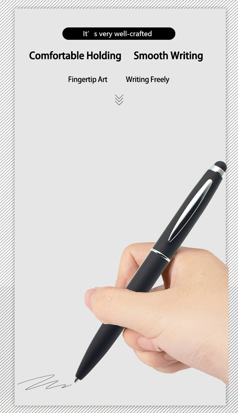 Metal Soft Touch Feeling Ballpoint Pen 1.0mm Multi Color Touch Screen Ball Pen