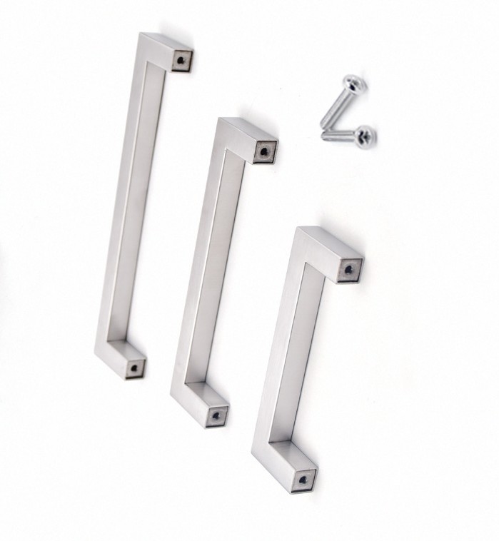 Brushed Chrome Silver Stainless Steel 201 Furniture Handle Pulls 224mm