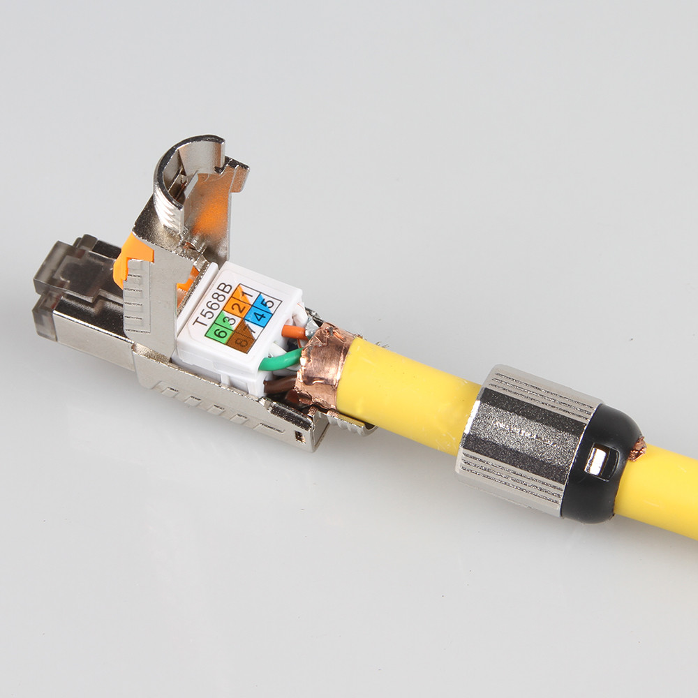 ODM Straight Angle Cat8 Patch Cable With Toolless Modular Plug Connector
