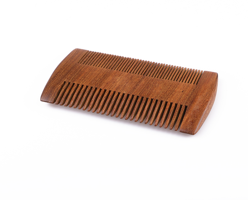 Custom Logo Double Side Sandalwood Beard Comb Antistatic Mustache Comb