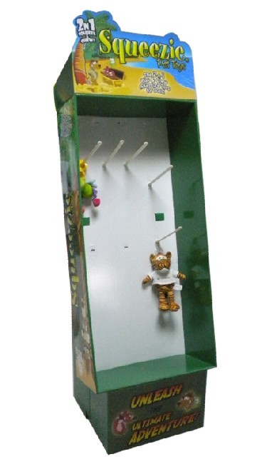 Purple / Gold Peg Hook Display , Economical Cardboard Product Stands