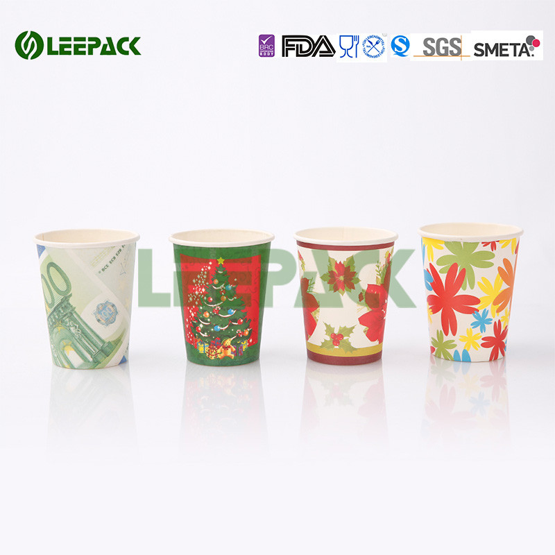Recyclable Takeaway Coffee Cups , Disposable Drinking Cups With Plastic Lids