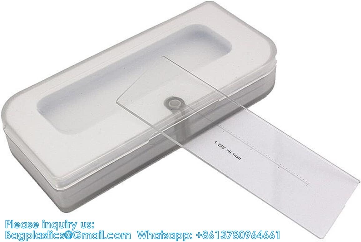 Lab Microscope Slides DIV 0.1 Mm Calibration Slide Length 50 Mm Horizontal Scale Ruler-Linear Scale Stage Micrometer
