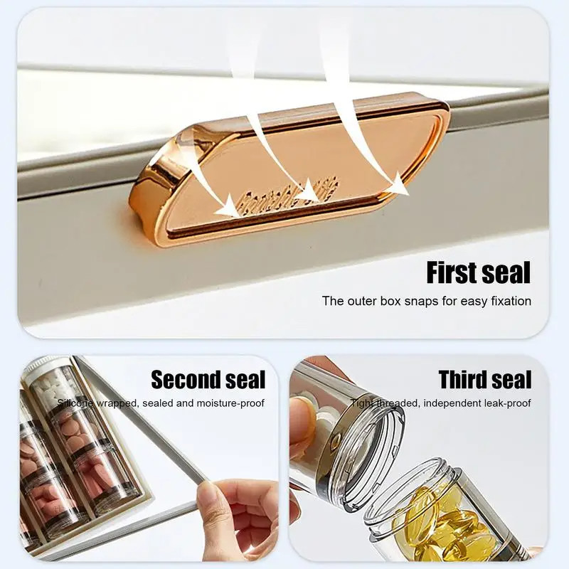 Portable 21 Grids Weekly Pill Organizer Pill Container Vitamin Organizer 7 Days Pill Organizer