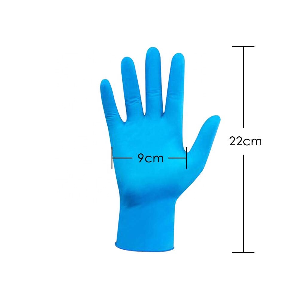 Safety Hand Latex Gloves, Powder-free Medical Surgical Disposable Blue Rubber Mechanic Nitrile Gloves