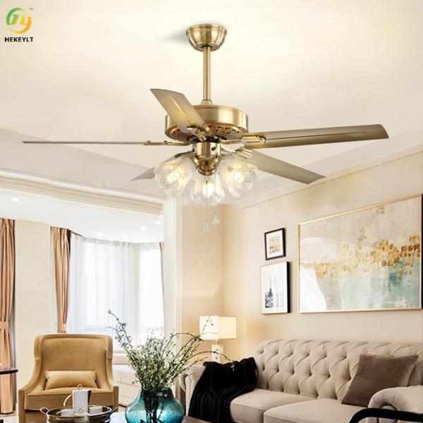 Quality 3/4/5 heads American Indoor Ceiling Fan fancy Gold Color LED Ceiling Fan for sale