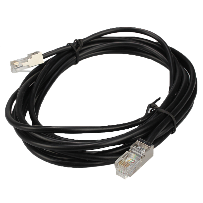 RJ11 Plug To Plug 6PIN Black  Telephone Cable Cord With Shield