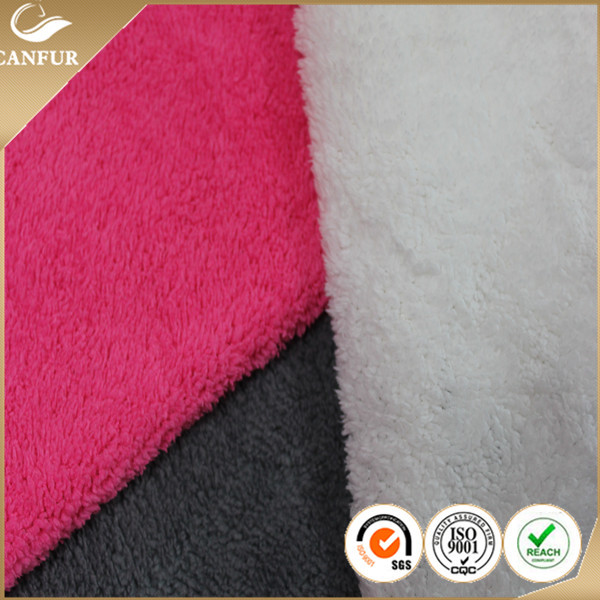 Knitted Weft 100% Polyester Denim Sherpa Lining Fabric for Lining Soft and Insulating