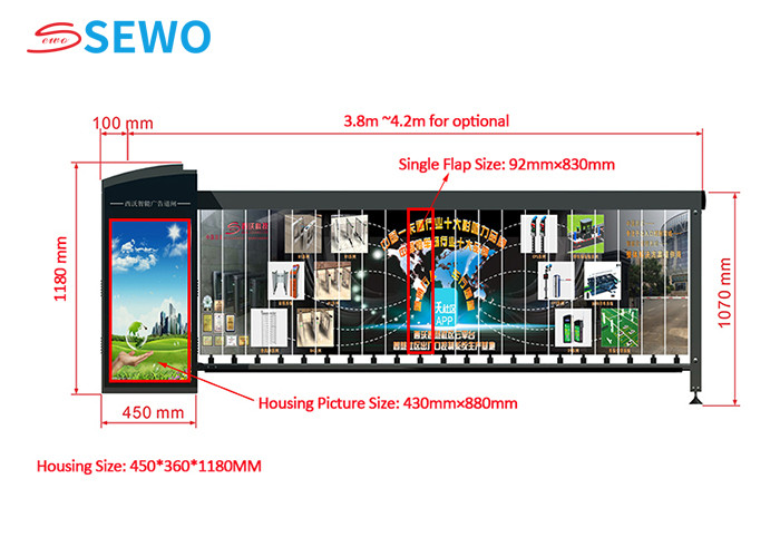Custom Automatic Car Park Barriers , Advertising Parking Barrier System