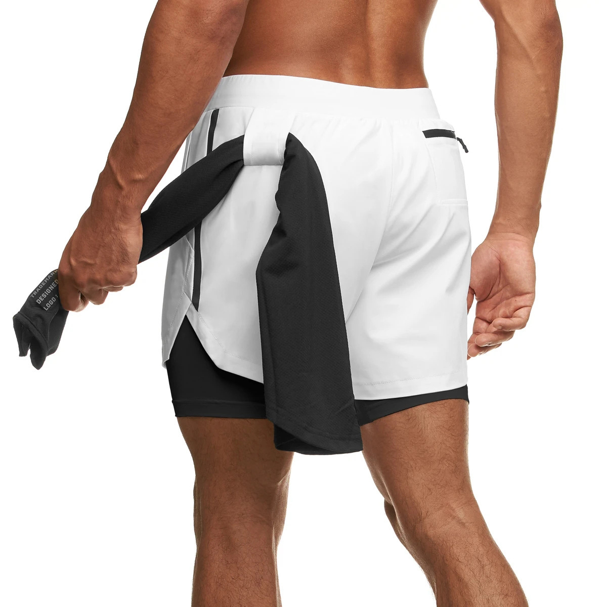 Men Gym Workout Shorts Jogger Basketball Sports Running With Pockets