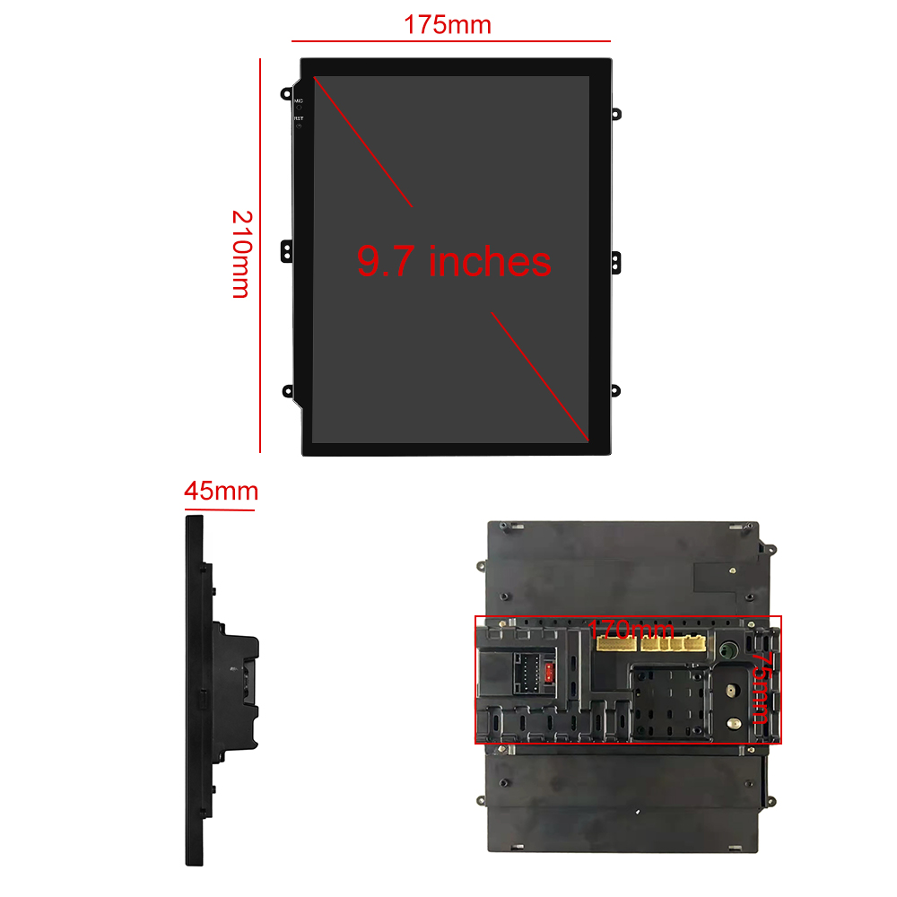 9.7 Inch QLED Screen Carplay Car Radio for Uniersal Android Octa Core DVD GPS Navigation Player