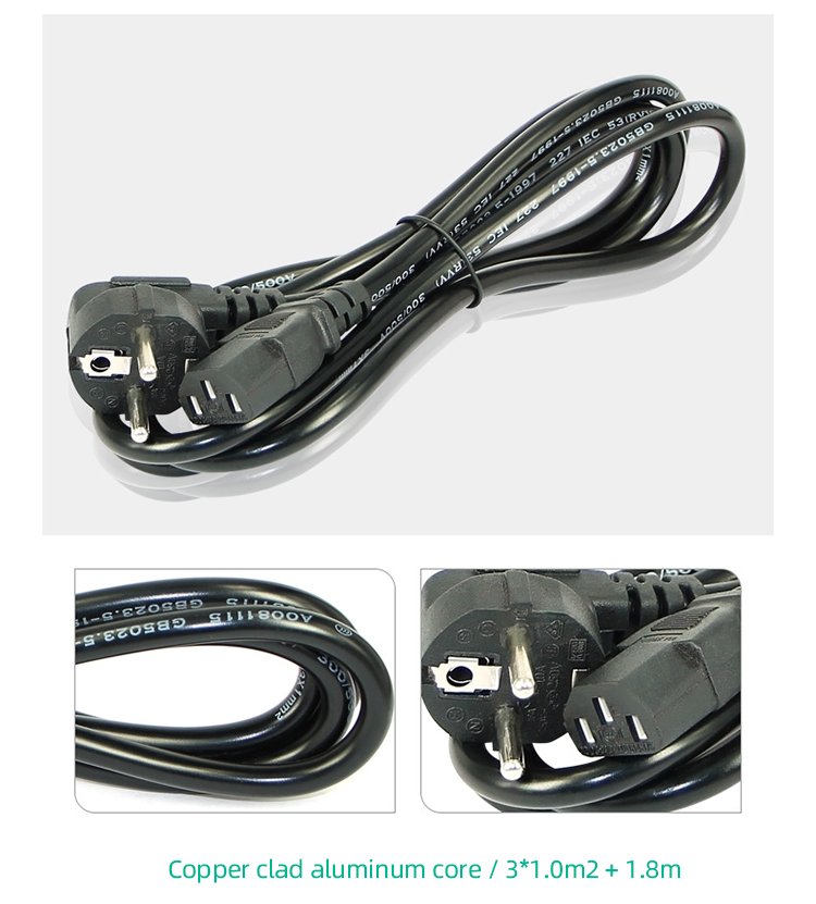 3 Pin Computer Desktop Accessories 1.5M 110V-250V EU Power Cord For PSU
