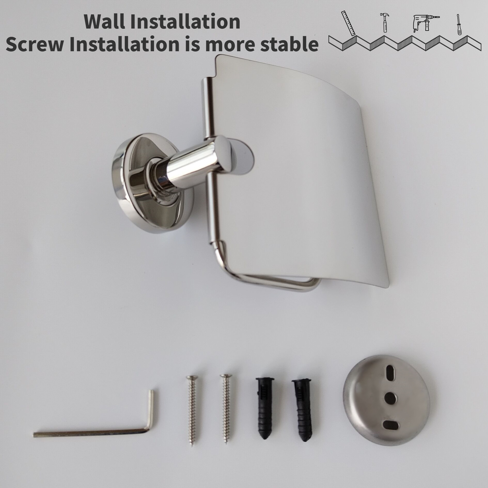 304 Stainless Steel Paper Towel Holder With Lid OEM ODM Acceptable