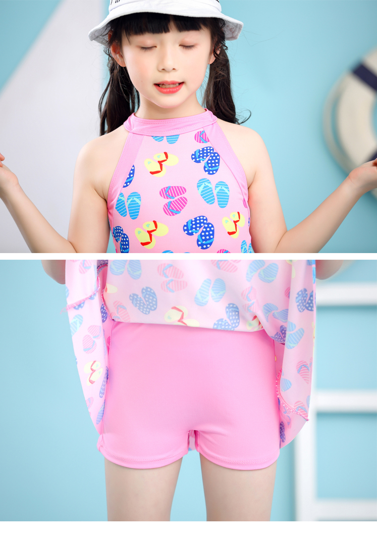 Sunny Girls Swim Suit Two Pieces Shirt Girl Push Up Swimsuit For Children Swimsuit Dress