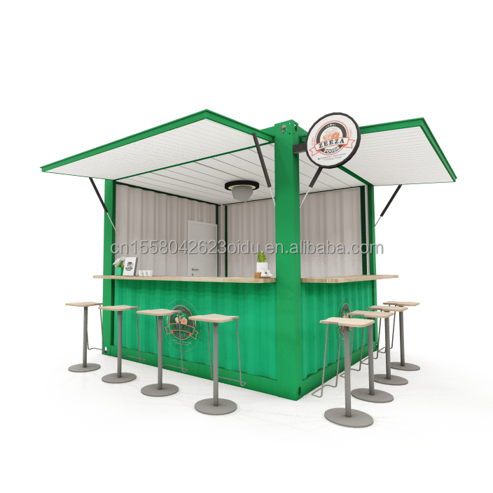 10ft and 20ft Container Coffee Shops with Aluminum Alloy Windows Portable Pop Up Cafe Bar