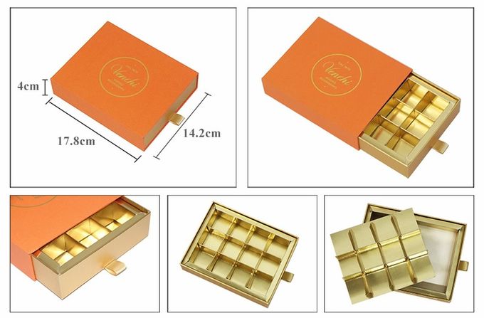3X4 Dividers Pull Out Gift Box Gold Stamping Logo Multifunctional