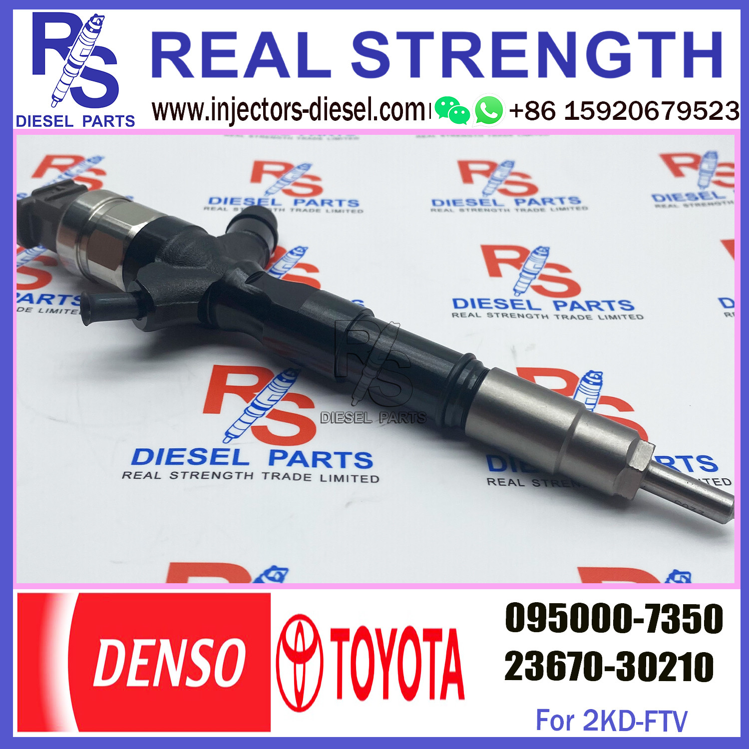 Diesel Fuel Injector Assy 095000-7350 for Toyo-ta Land Cruiser 1KD-FTV Prado D4D J120 23670-30210