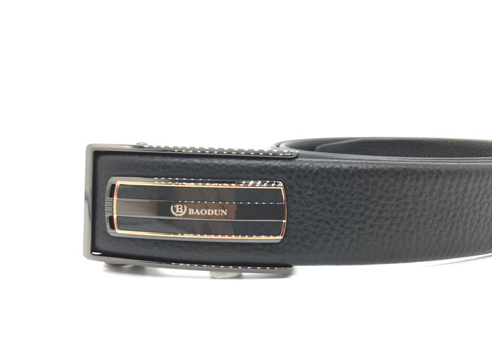 OEM Men Cowhide Genuine Leather Belt Automatic Buckle Ratchet