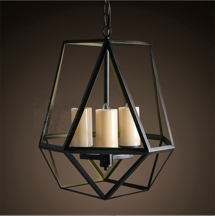 Vintage Retro Loft Industrial Black Painted Wrought Iron Bird Cage Chandelier(WH-CI-123)