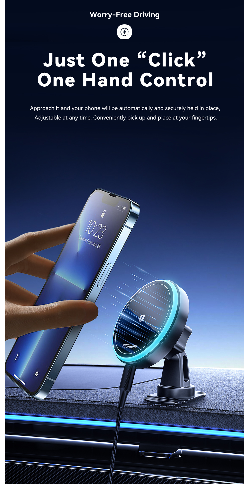 ESSAGER T1 Series Hands Free Car Vent Car Mount Phone Holder