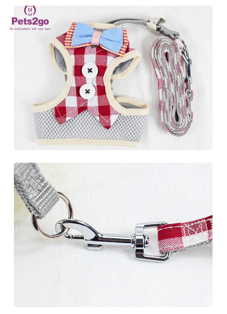 Comfort Custom Grey Dog Harness Vest Durable Dog Leash For Small Puppy