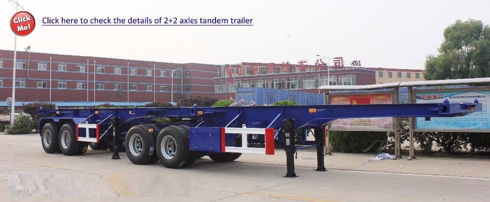 20ft Skeletal Superlink Tandem Semi Trailers Bi-train Trailer with Electric 24V 7 ways