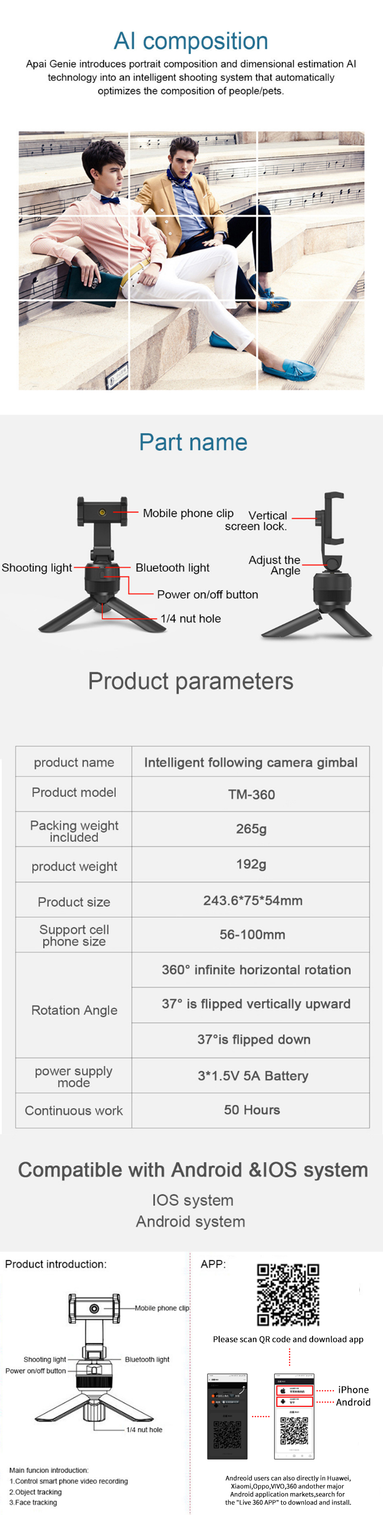 Folding Extendable Multifunctional Folding Monopod Selfie Stick