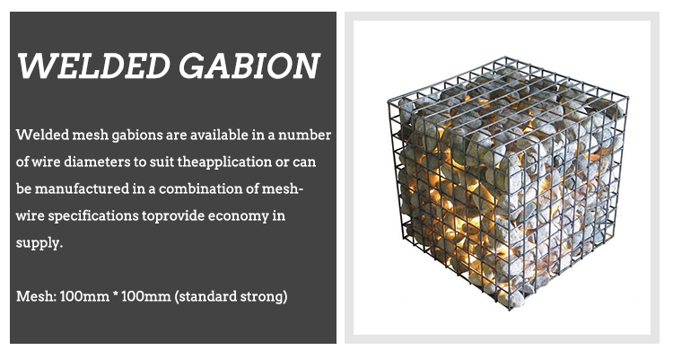 Hot Dipped Galvanised Gabion Boxes Explosion Proof 60X80mm