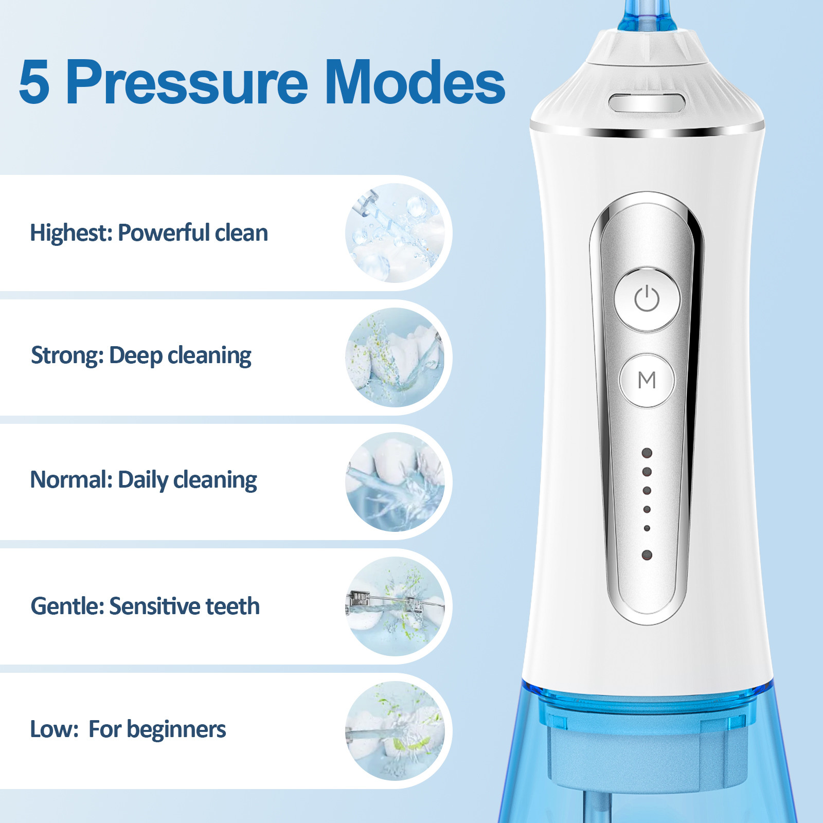 Cordless Water Flosser Oral Irrigator IPX7 waterproof Oral Care 300ML Teeth Cleaner