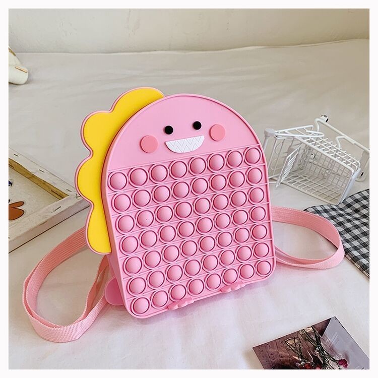 Dinosau Soft Silicone Pencil Case For Stationery And Makeup Items Backpack Bag Silicone SchooL Crossbody Shoulder Bag