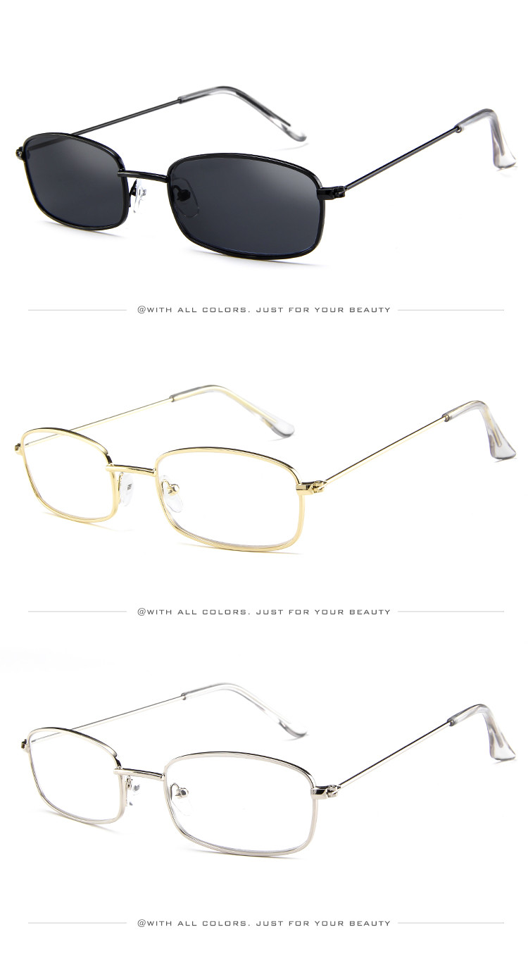 Vintage Rectangle Hot Sale Sunglasses Alloy Mirror Steampunk Women