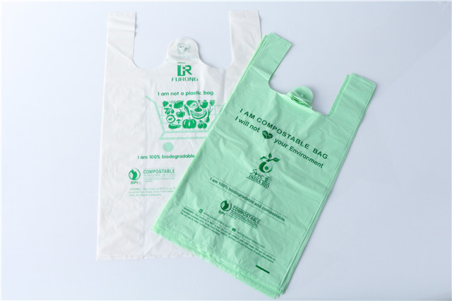 AISUN Customize Printed Direct Factory Sale 100% Biodegradable PLA PBAT Compostable Shopping Bags for supermarket