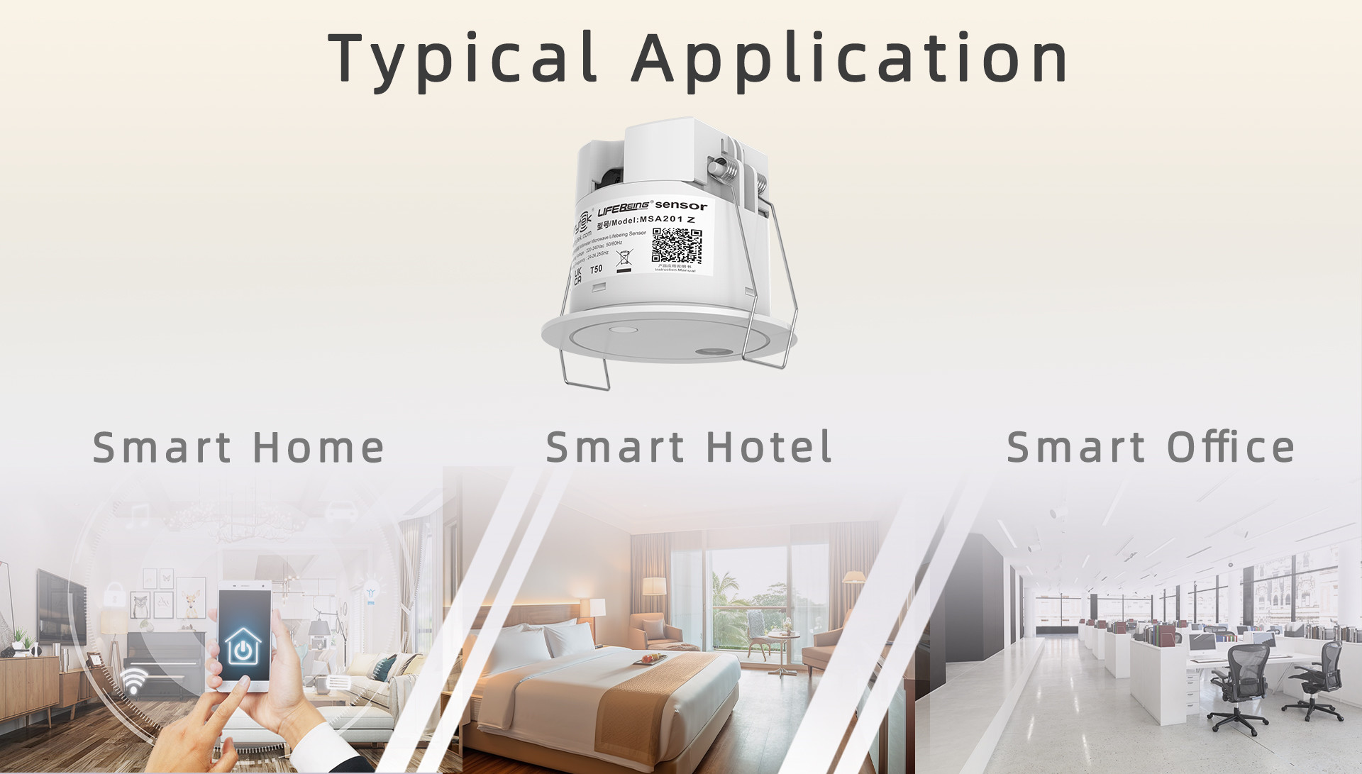 Recessed Mounted 24GHz Lifesnor Sensor Built In Tuya ZigBee Wireless Module MSA201 Z