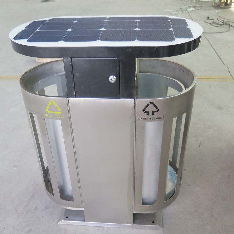 40L dual Steel Outdoor Trash Can